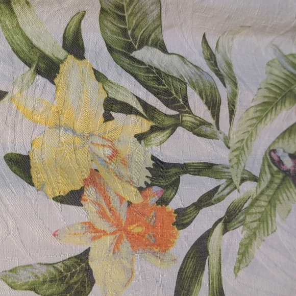 Tommy Bahama Silk Camp Shirt Hawaiian Floral/Bird Print Button Down Mens Large L - Picture 4 of 8